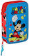 Safta 412214854 Mickey Mouse Happy Smiles Κασετίνα Ύφασμα Κόκκινο