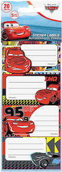 Labels Cars Set=5 Sheets 20 Labels Disney 10 Pcs