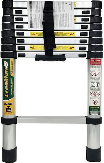 Cresman Teleskopische Leiter Aluminium 13 Stufen mit maximaler Höhe 4.1m