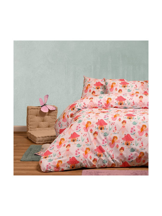 Melinen Παιδική Παπλωματοθήκη Μονή Βαμβακερή Pink 165x245εκ.