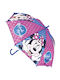 Safta Kids Curved Handle Auto-Open Umbrella with Diameter 48cm Fuchsia
