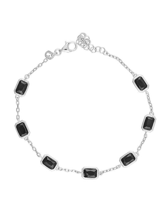 Excite-Fashion Bracelet Chain made of Silver with Zircon