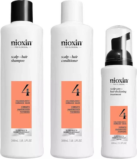 Nioxin System 4 Комплект за лечение на косата за боядисана коса с шампоан и балсам 3 бр