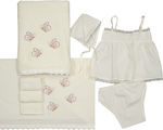 Set of Christening Oilcloths for Girls with Butterfly Theme