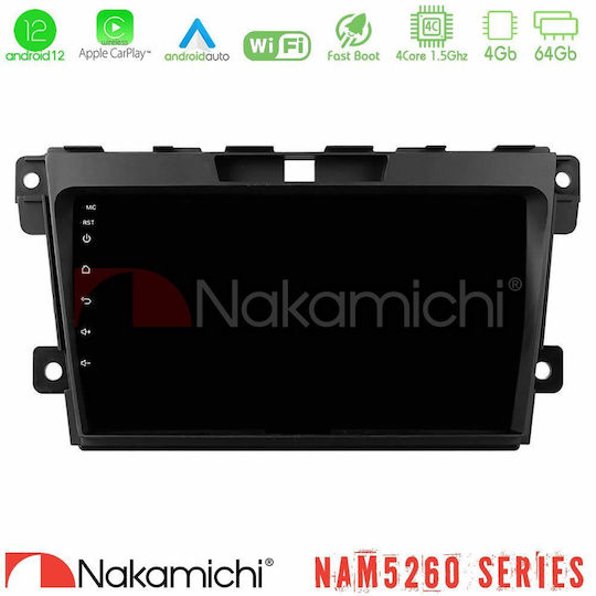Nakamichi Auto-Audiosystem für Mazda CX-7 2007-2011 (Bluetooth/USB/AUX/WiFi/GPS/Apple-Carplay/Android-Auto) mit Touchscreen 9"