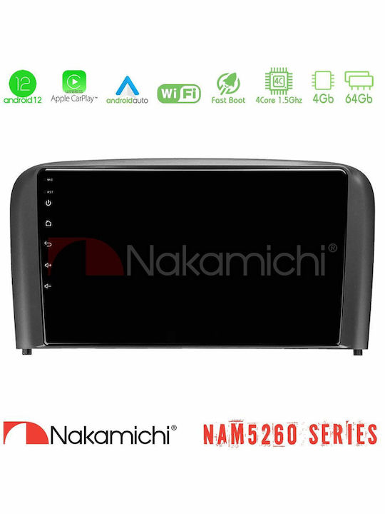 Nakamichi Sistem Audio Auto pentru Volvo S80 1998-2006 (Bluetooth/USB/AUX/WiFi/GPS/Apple-Carplay/Android-Auto) cu Ecran Tactil 9"