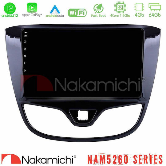 Nakamichi Ηχοσύστημα Αυτοκινήτου για Opel Karl 2017-2019 (Bluetooth/USB/AUX/WiFi/GPS/Apple-Carplay/Android-Auto) με Οθόνη Αφής 9"
