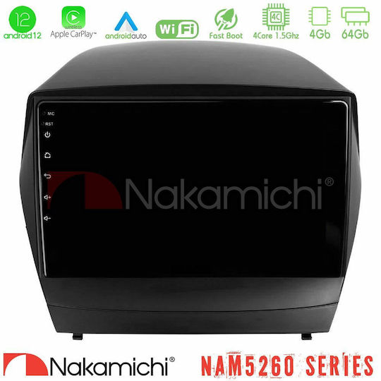 Nakamichi Car Audio System for Hyundai iX35 2010-2013 with A/C (Bluetooth/USB/AUX/WiFi/GPS/Apple-Carplay/Android-Auto) with Touch Screen 9"
