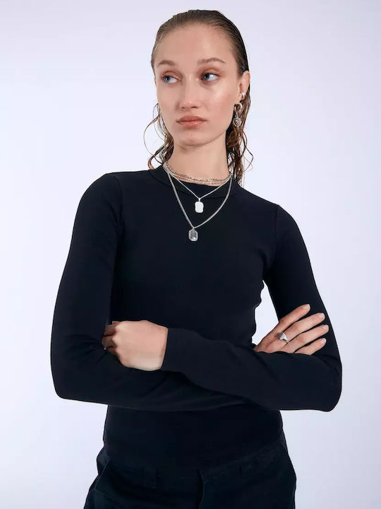 Women's Cotton Long Sleeve Top Black