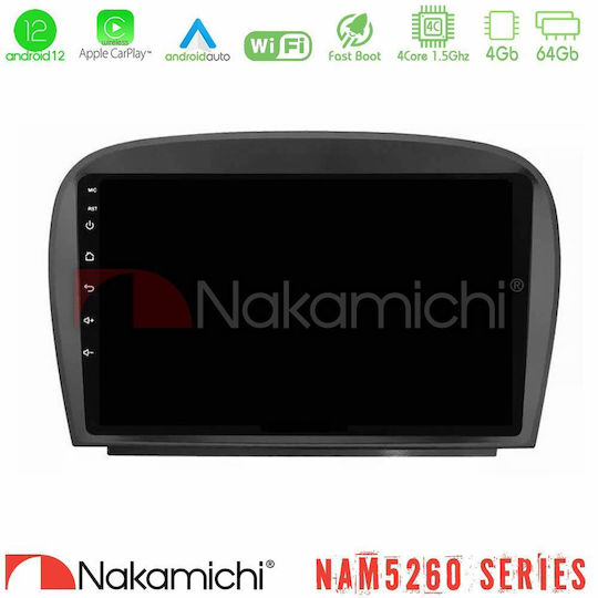 Nakamichi Nam5260 Serie 4core Android12 4+64gb Mercedes SL Klasse 2005-2011 Navigations-Multimedia-Tablet 9" Carplay & Android Auto