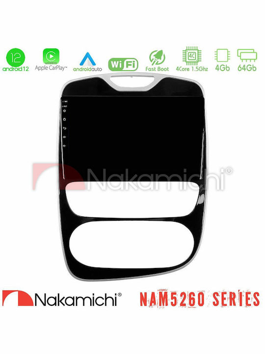 Nakamichi Nam5260 Series 4core Android12 4+64gb Renault Clio 2016-2019 Navigation Multimedia Tablet 10" Carplay & Android Auto