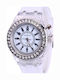 Women's Watch with White Rubber Strap