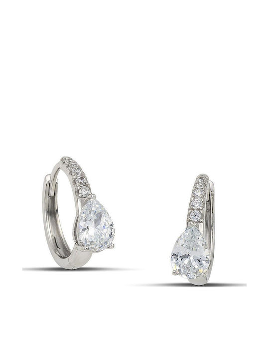 Themelidis Jewels Σκουλαρίκια από Λευκόχρυσο 14Κ με Πέτρες