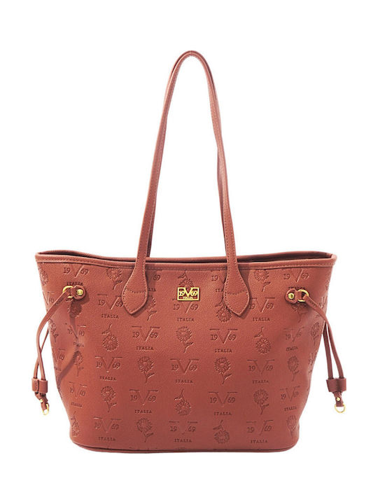 19V69 Γυναικεία Τσάντα Shopper Ώμου Καφέ