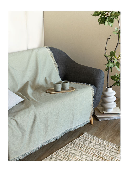Palamaiki Della Three-Seater Sofa Throw Chenille 180x300cm Mint