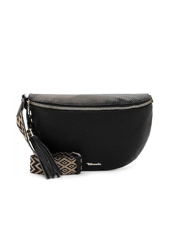 Tamaris Din piele Geantă de damă Crossbody Neagră