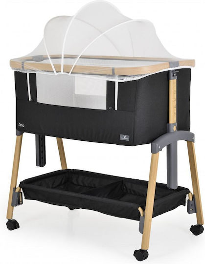 Cangaroo Cradle Amo with Mattress, Side Opening, and Wheels Black