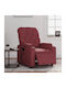 Relaxsessel mit Fußhocker aus Kunstleder Bordeaux, Red 74x86.5x93.5cm
