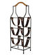 Iliadis Freistehende Metallische Weinregal Für 3 Flaschen Schwarz 17,5x13x52cm
