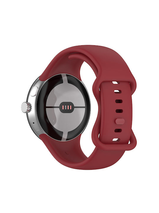 Techsuit Каишка Силикон Бордо (Google Pixel Watch 3 / 4 45мм)