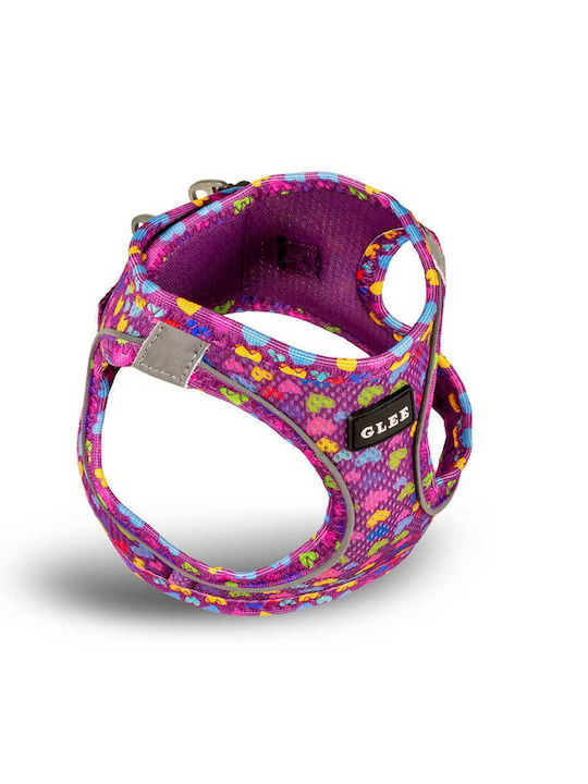 Glee Dog Harness Hearts Saddle Type Xlarge A:42-54cm B:54-60cm Purple