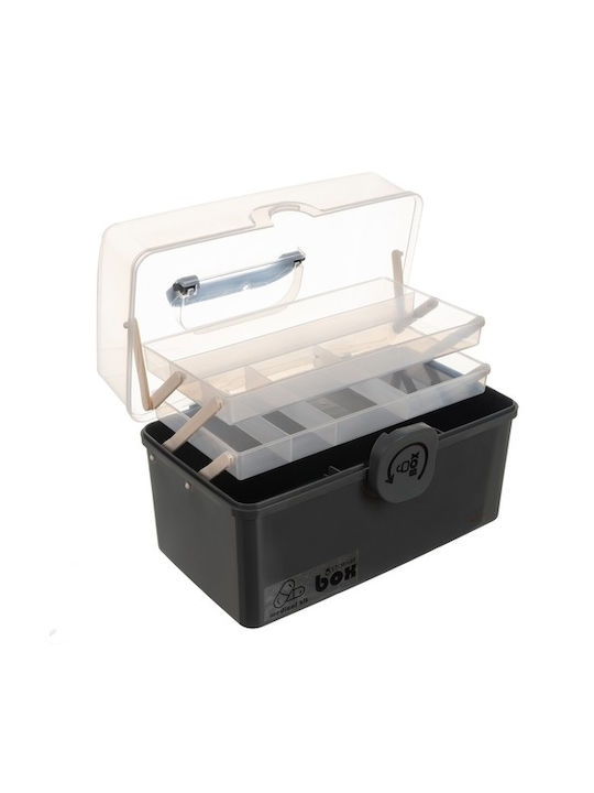Ruhhy Plastic Storage Box with Lid Gray 32x22.5x19cm 1pcs