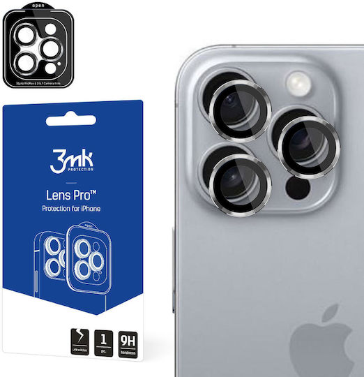 3MK Lens Protection Pro Camera Protection Tempered Glass Silver for the iPhone 16 Pro / 16 Pro Max