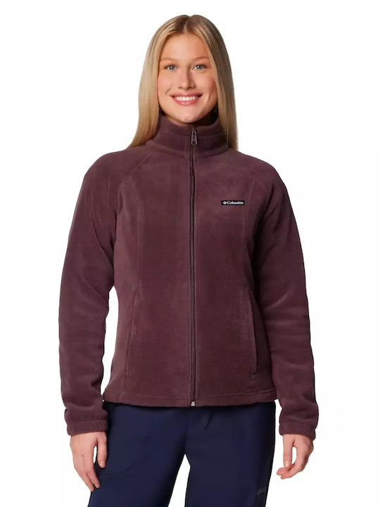 Columbia Benton Springs Full Fleece Γυναικεία Ζακέτα με Φερμουάρ Purple