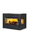 Meteor Svendsen Jupiter 550 XL Fixed Glass 1 Side Kaminofen Kassette Holz 6kW Rechte Ecke mit einer zu öffnenden Tür