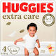Huggies Πάνες με Αυτοκόλλητο Extra Care No. 4 για 8-16kg 60τμχ