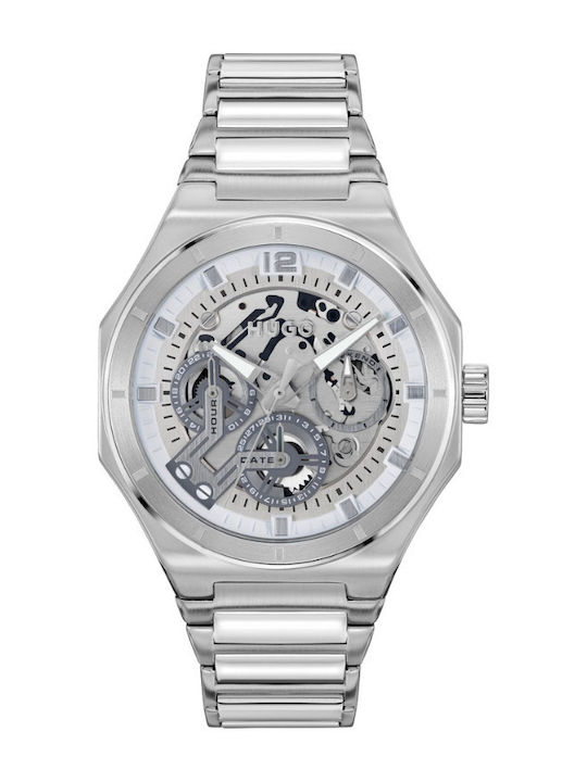 Boss Skeleton Herrenuhr mit Silbernem Edelstahlarmband