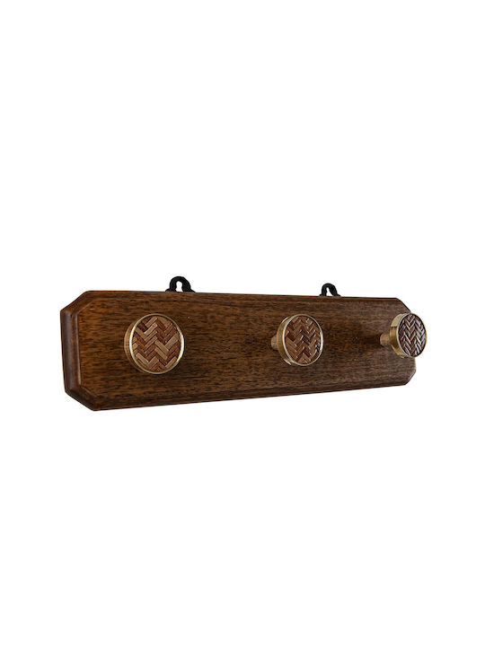 Romimex Wooden Wall Hanger Brown 41x12x7cm 1pc