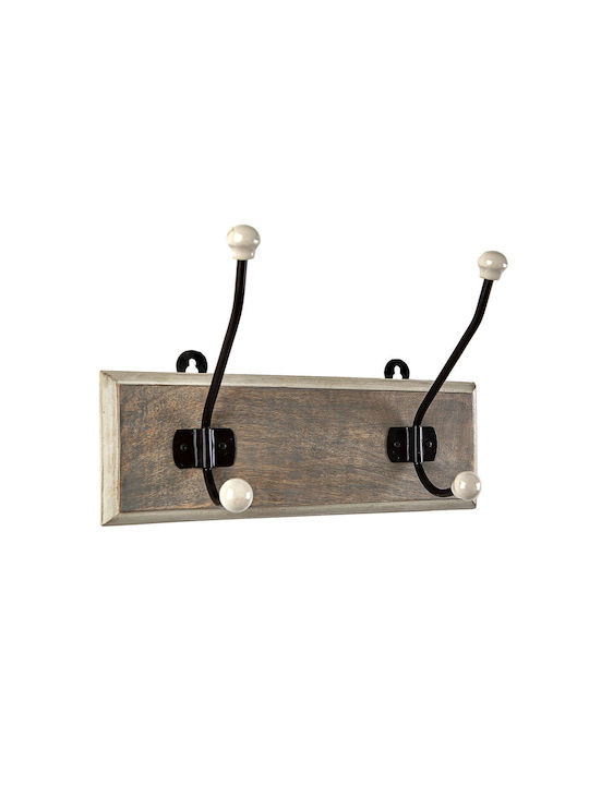 Romimex Wooden Wall Hanger Brown 28x10x17cm 1pc