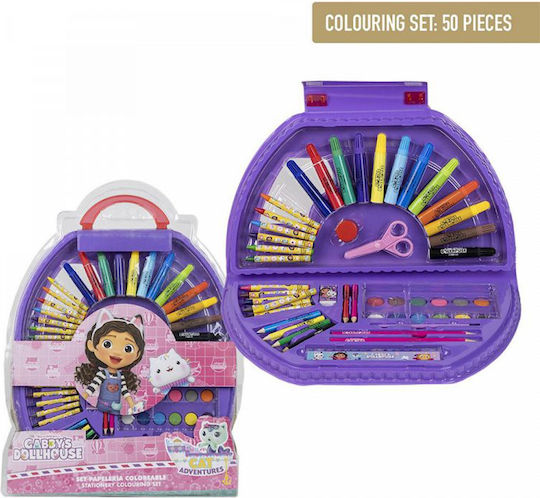Gabby's Dollhouse 50-Piece Coloring and Painting Set