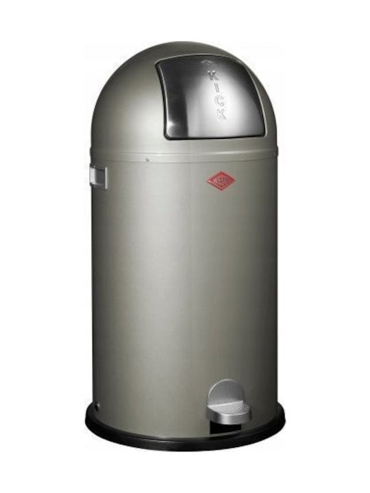 Coș de gunoi 40l Kickboy Argintiu Wesco