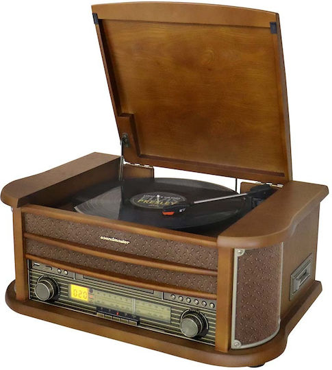 Soundmaster NR560 Πικάπ με Προενίσχυση και Ενσωματωμένα Ηχεία Καφέ