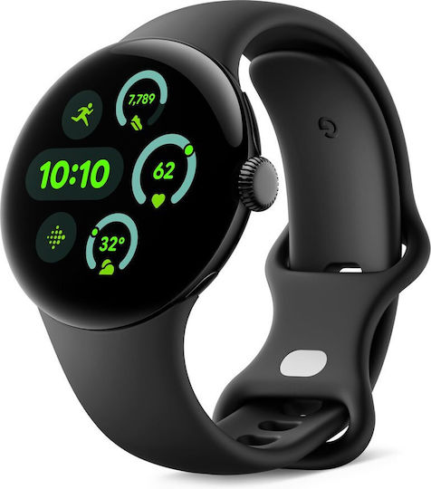 Google Pixel Watch 3 Aluminium 41mm Waterproof with Heart Rate Monitor (Obsidian)