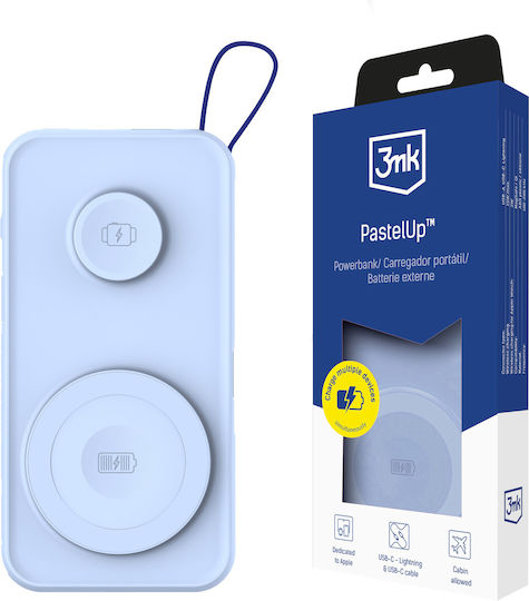 3MK PastelUp MagSafe Power Bank 10000mAh 22.5W с USB-A порт и USB-C порт Син