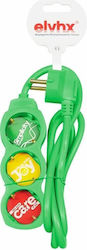 Elvhx Power Strip 3 Positions with Cable 1.5m G...