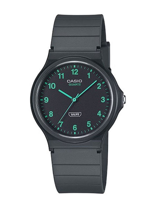 Casio Ανδρικό Ρολόι Μπαταρίας με Γκρι Καουτσούκ Λουράκι