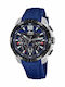 Lotus Watches Women's Watch Chronograph with Blue Rubber Strap