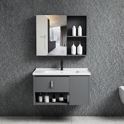 Woodwell Πάγκος με Νιπτήρα & Καθρέπτη Μ60xΒ45xΥ...