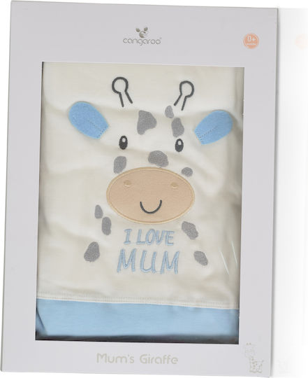 Cangaroo Κουβέρτα Αγκαλιάς & Λίκνου Mums Giraffe Βαμβακερή Μπλε Blue 90x100εκ.
