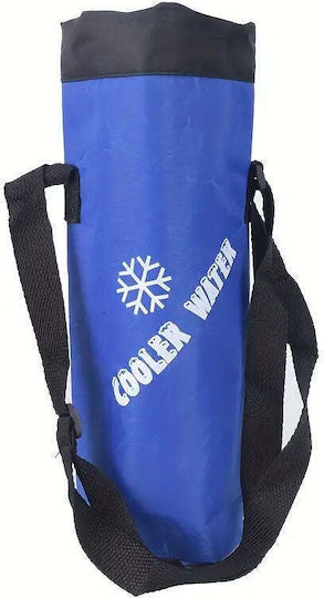 Blue Portable Drawstring Water Bottle Pouch Insulated Cooler Bag Large