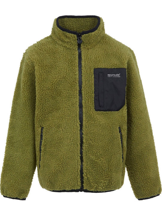 Kinderstrickjacke Fleece Grün