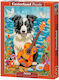 Collie, Guitar And The Sea Puzzle 2D 500 Pieces