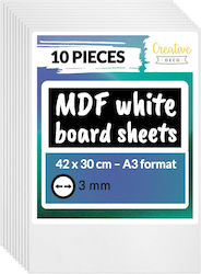 Creative Deco 10 X A3 MDF Дъска Бяла 420 X 300 ...