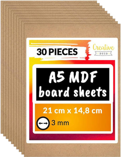 Creative Deco 30 X A5 Mdf Board 148 X 210 X 3 Mm Mdf Boards Crafting Manual Work Perfect Pyrography Laser Cutting Modeling Milling Cnc Plotter Jigsaw