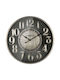 Wall Clock Gray Round Metallic Effect Glass and Numbers Φ61x6cm 2/box