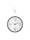 Wall Clock Black White Round Glass and Metallic Frame 40x62x6cm 4/box